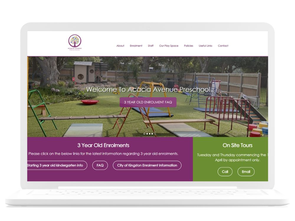 Website Design Portfolio | Acacia Avenue Preschool